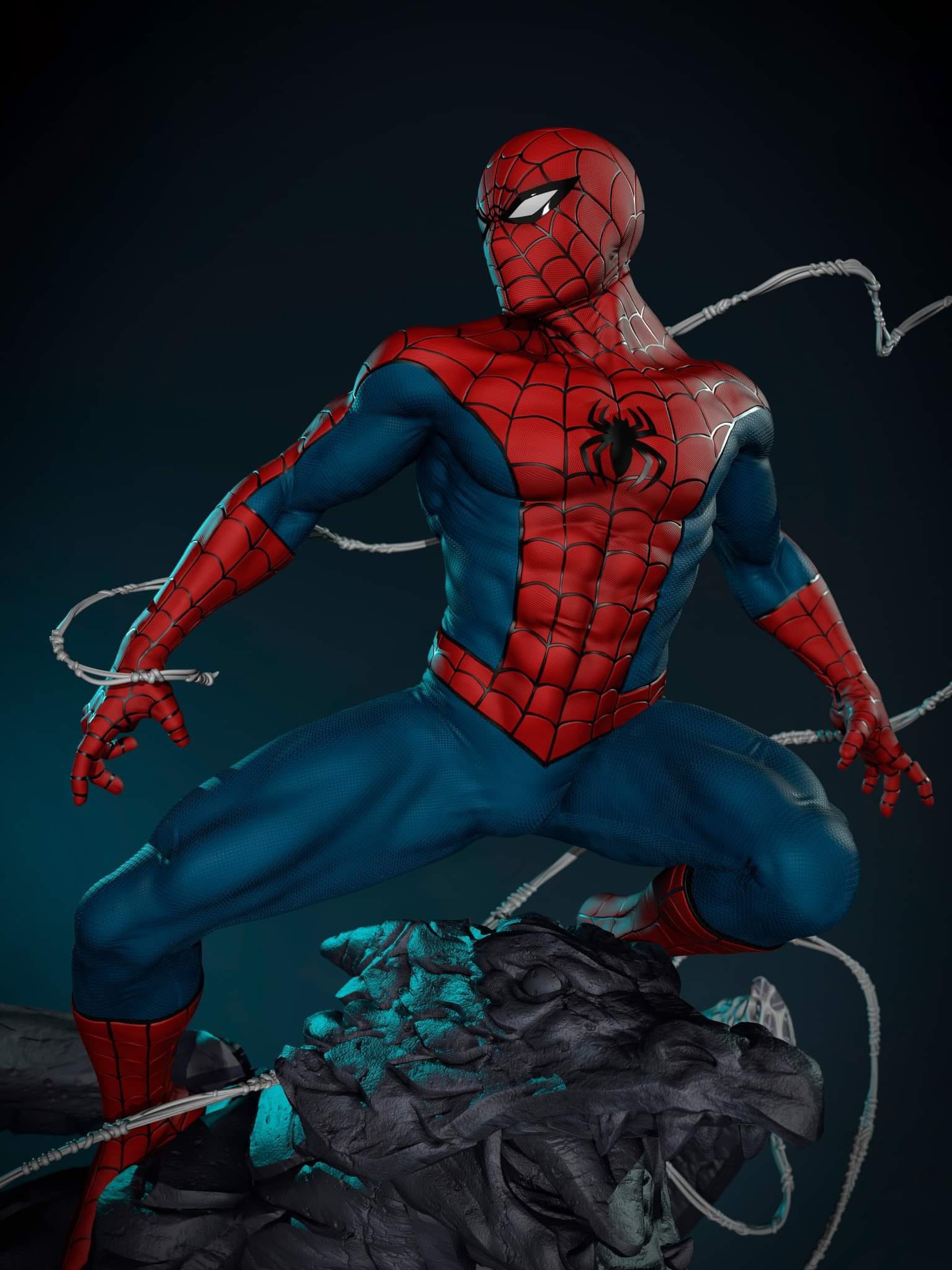 Spiderman Dellotto Art Inspired 1/4 Scale Custom Statue