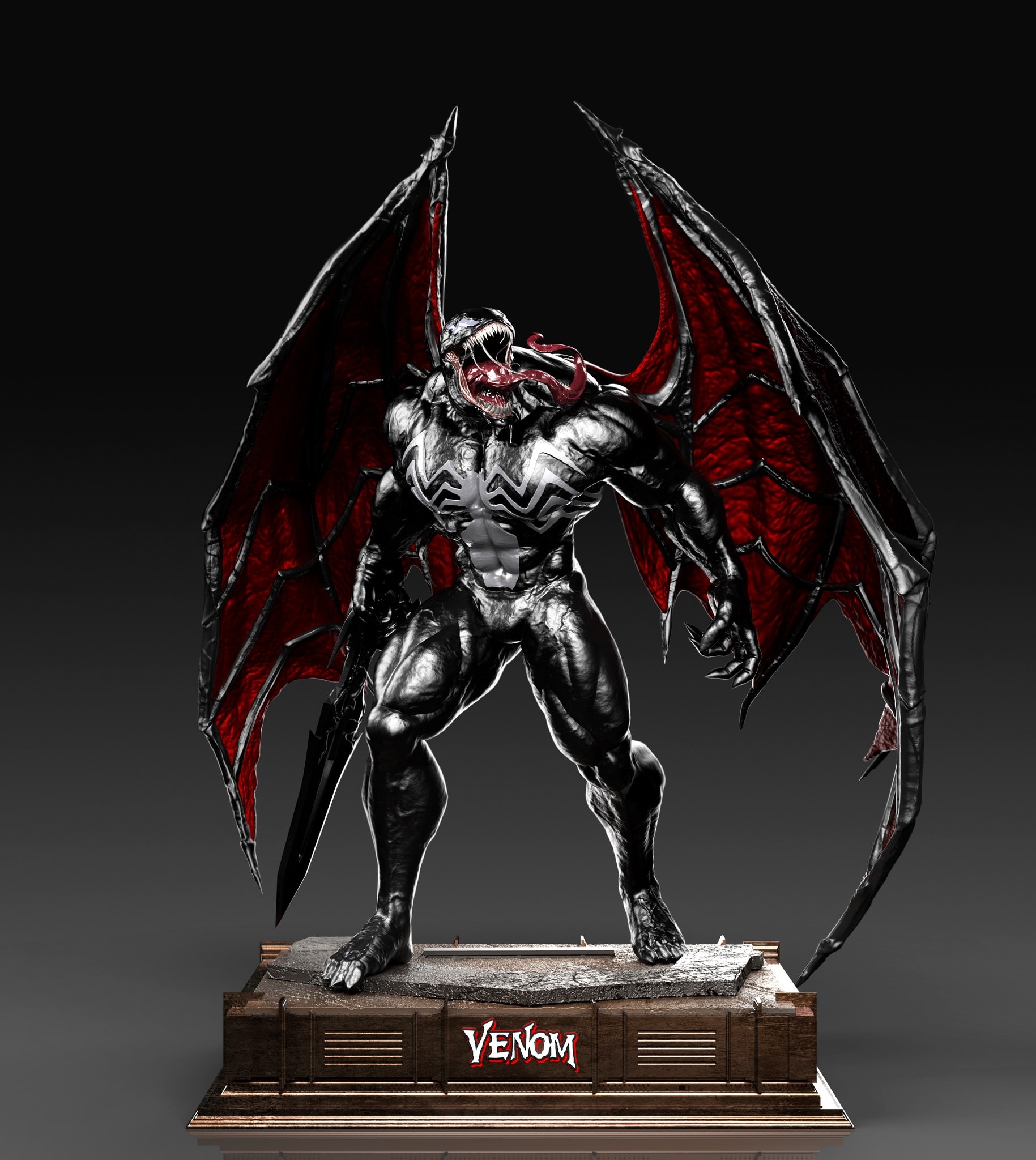 Winged Venom 1/4 Scale Custom Statue - Unboxing Bros