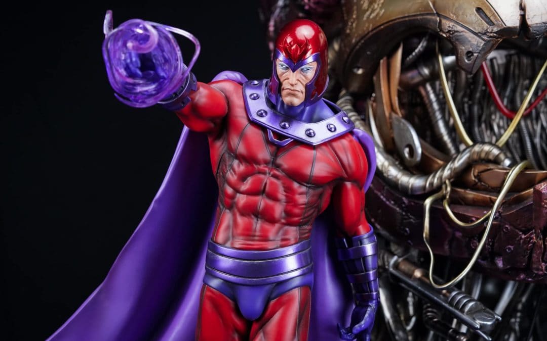 Magneto vs Sentinel by Caleb Nefzen Custom Statue
