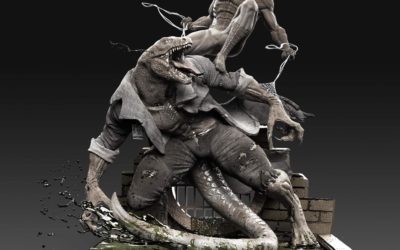 SpiderMan vs Lizard 1/4 Scale Custom Statue