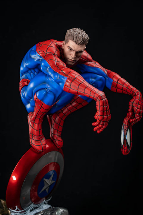 Statue Spider-Man 1/4 Premium Edition Captain America QUEEN STUDIOS - Résine, Excellent état !