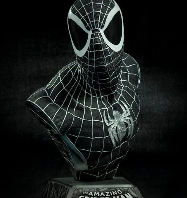 Spiderman Life Size Bust Black Custom Statue