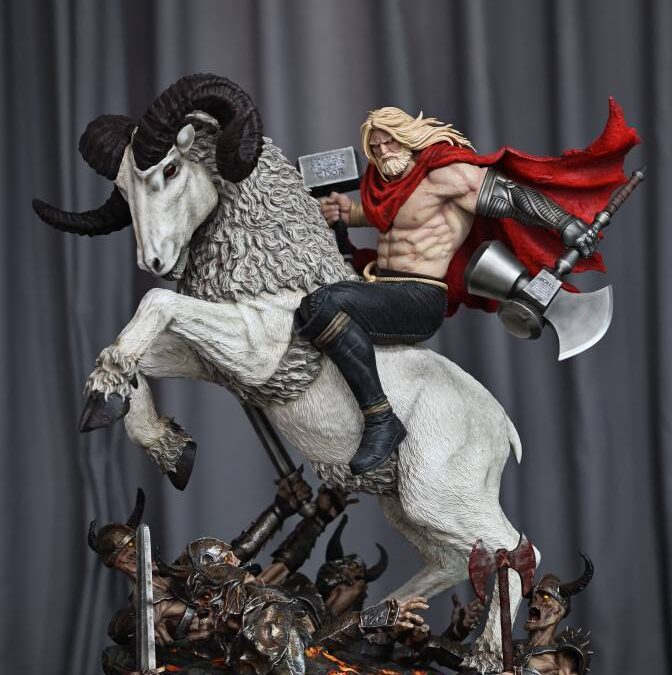 Unworthy Thor on Toothgnasher 1/4 Scale Custom Statue