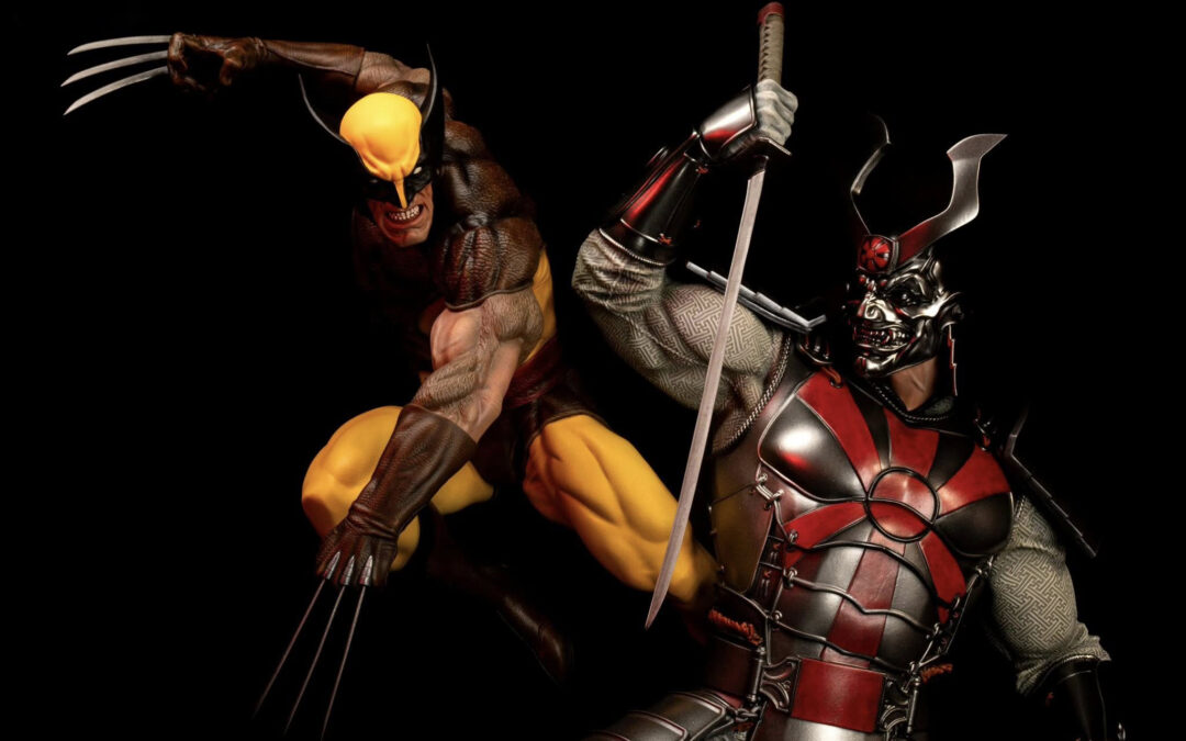 Brown Wolverine vs Silver Samurai 1/4 Scale Custom Statue